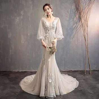 

Sexy Mermaid Arabic Wedding Dresses Sweetheart Beaded Lace Bridal Dresses Sweep Train 2020 Wedding Gowns Robes De Soiree