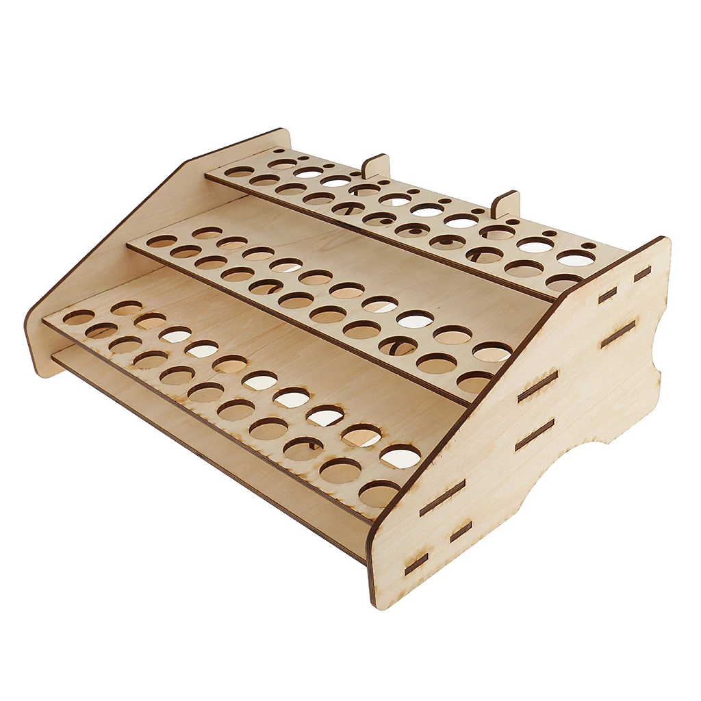 Wood Paint Bottles Rack Model Painting Brushes Tools Organizer Storage Holder Box for Hobbies Art