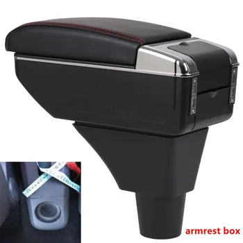 

For Seat ibiza armrest box central Store content Storage box Seat armrest box with cup holder ashtray USB interface car parts