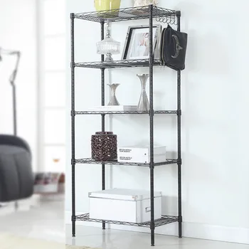 

Storage Rack Standing Carbon Steel Black Changeable Assembly Floor Height Adjustable Simple Elegant Home Shelf 54 X 29 X 150cm