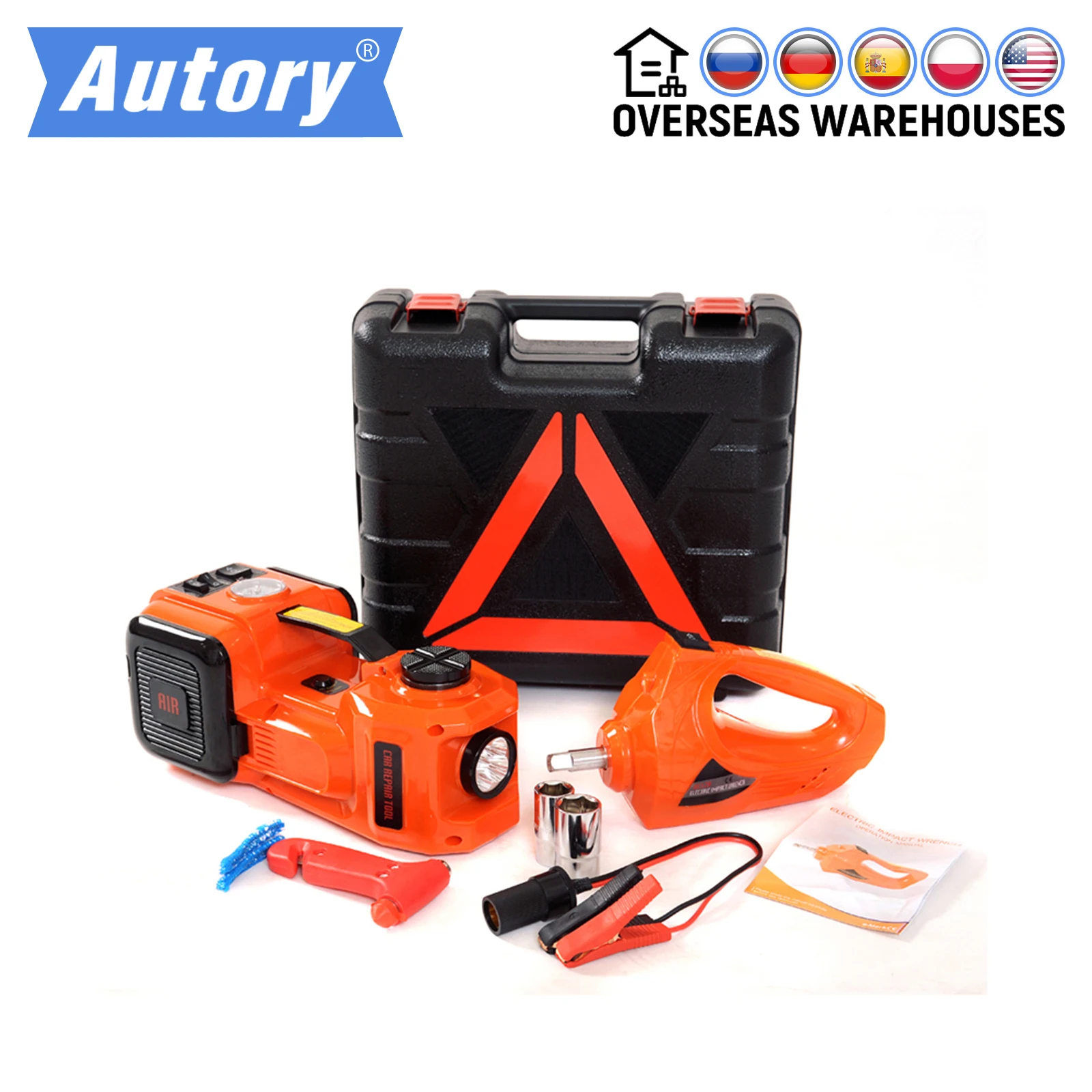 Electric Car Jack 3 Ton 12V DC Automotive Car Floor Jack with Storage Box for Tire Change Replacement 