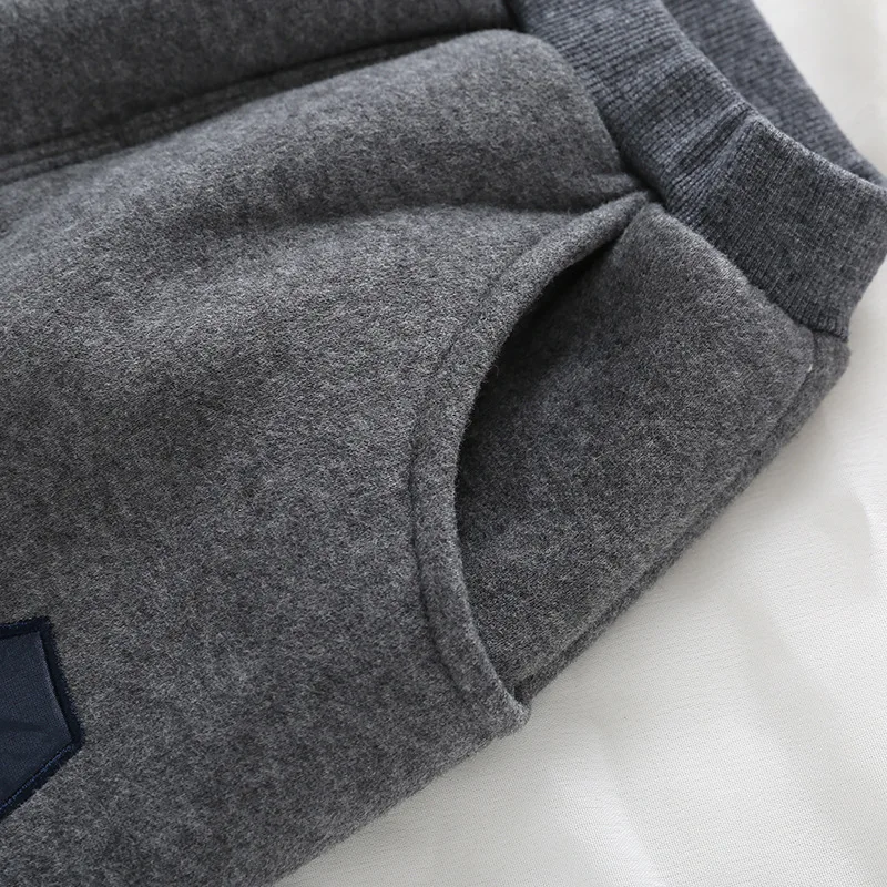 

Boys Trousers plus Velvet Warm Casual Pants 2018 Baby Thick Pp Pants CHILDREN'S Pants Lettered Straight-leg Pants