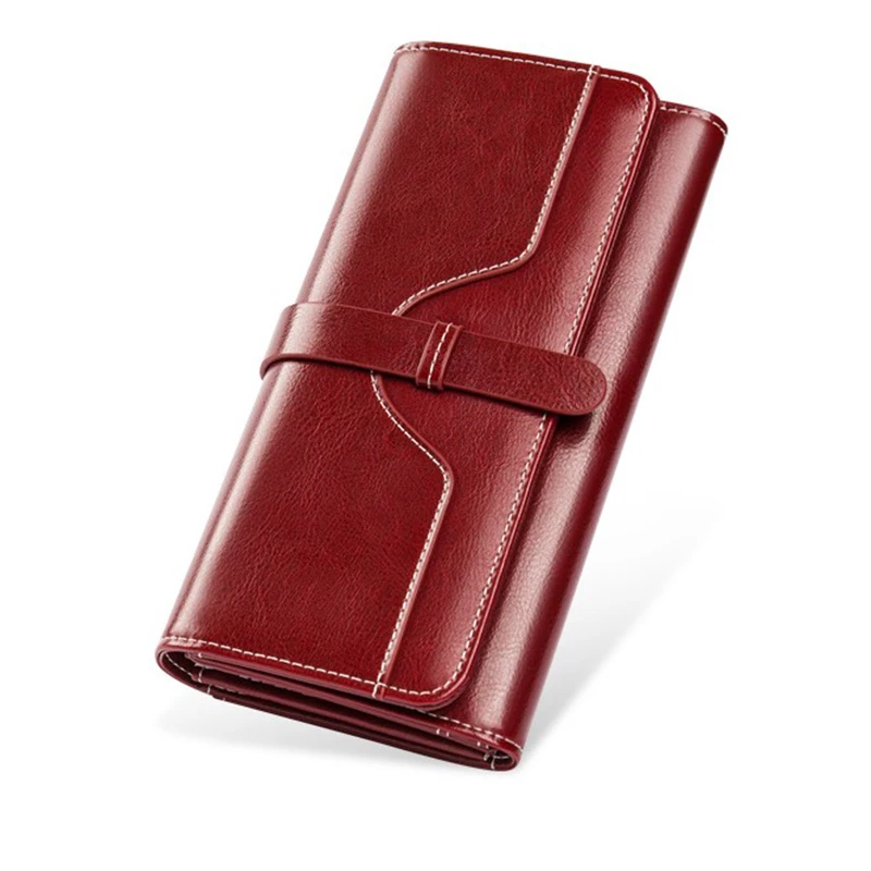 Cartera de cuero de marca para mujer, monedero de tres divisiones, tarjetero, bolso de mano gran oferta, envío - AliExpress