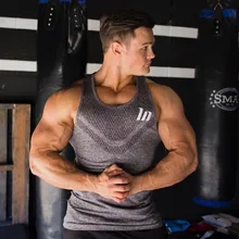 Жилет для фитнеса для мужчин, спортивные колготки, футболка, быстросохнущие топы, фитнес-сервис, Тренировка мышц, без рукавов