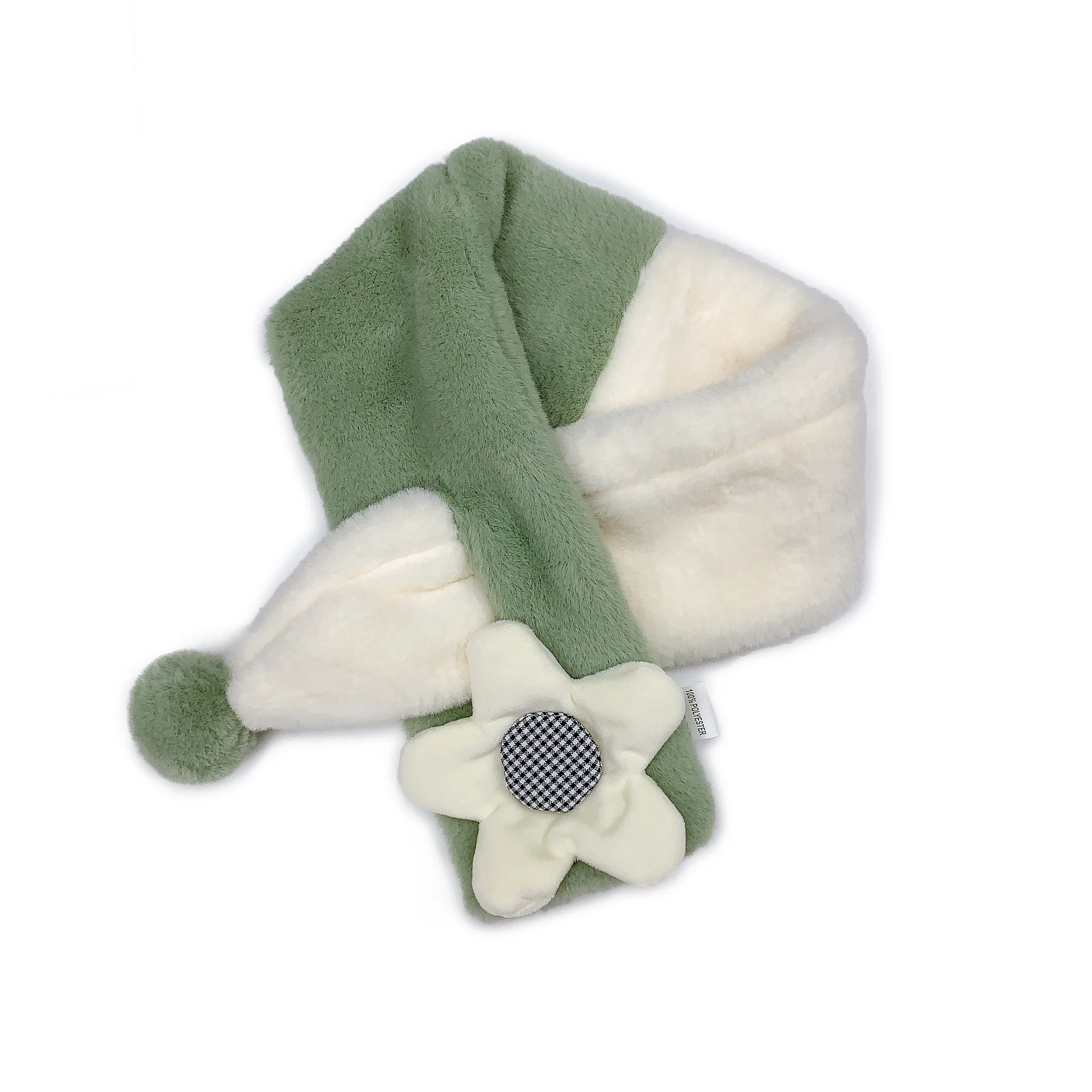 Winter Children Scarf Girls warm Scarves Baby Imitation bunny Fur Collar Scarf With flower Neck Warmers neckerchief