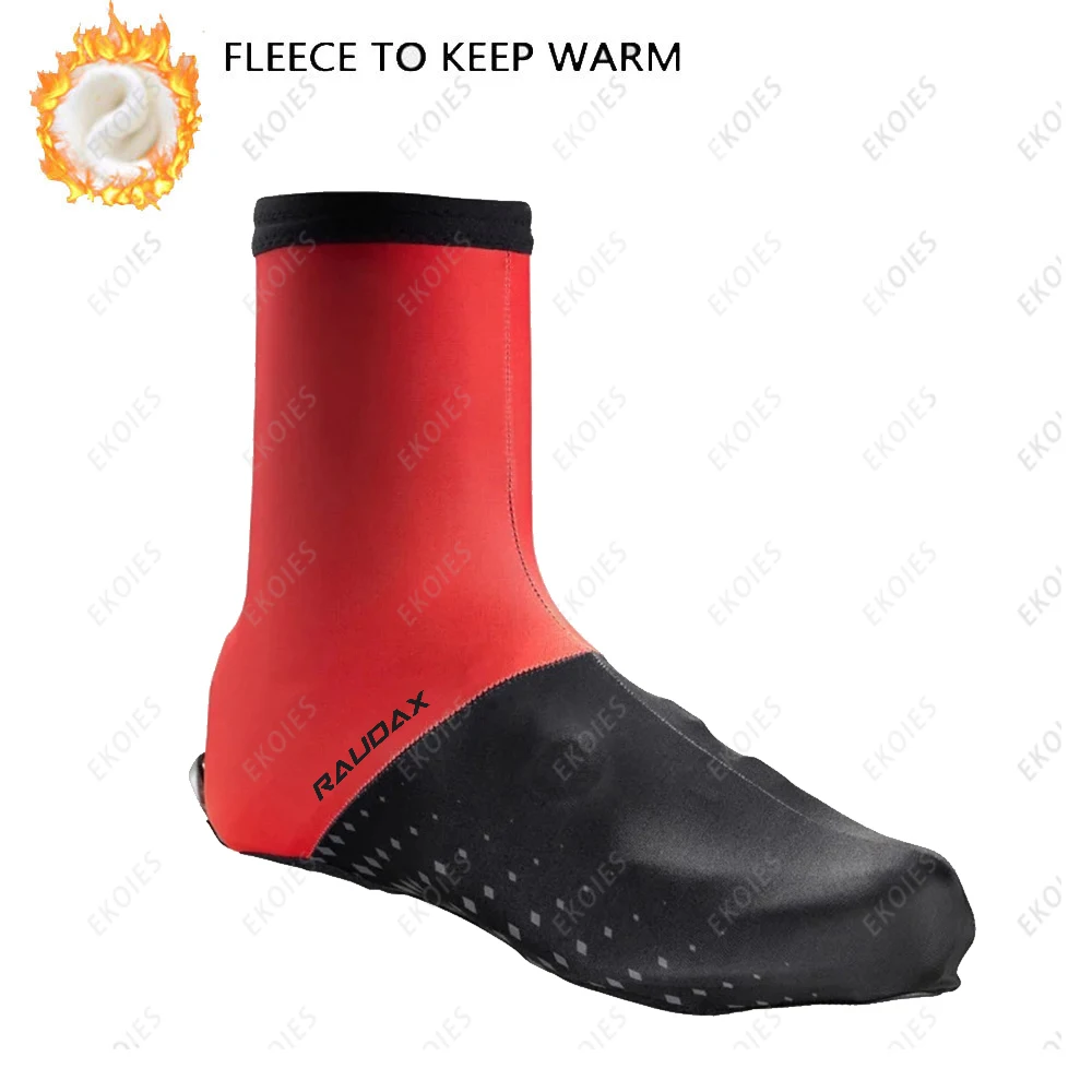 Raudax-Thermal fleece cycling shoe cover outdoor riding shoe cover MTB bike overshoes warm winter bicycle shoe covers