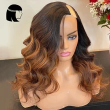 

1*4/2*4 Ombre Brown U Part Wig Body Wave Human Hair Wigs Remy Hair Glueless Full Machine Wigs For Black Women