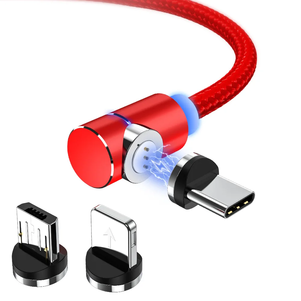 Магнитный USB-кабель AM69 1 м изогнутый 3 А кабель USB Type-C для быстрой зарядки и