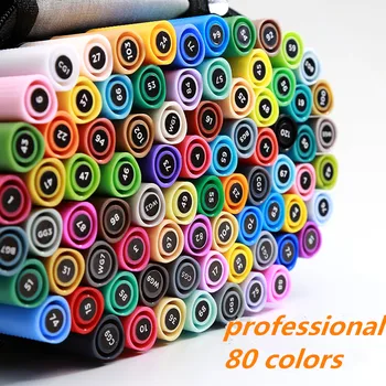 

M&G 80 Colors Single Art Markers Brush Pen Sketch Alcohol Based Markers Dual Head Manga Drawing Pens Art Supplies