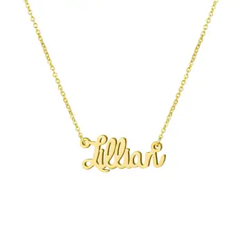 

Stainless Steel Name Necklace Personalized Name Pendant Necklaces Joias Feminina Metal Letter Birthday Trendy