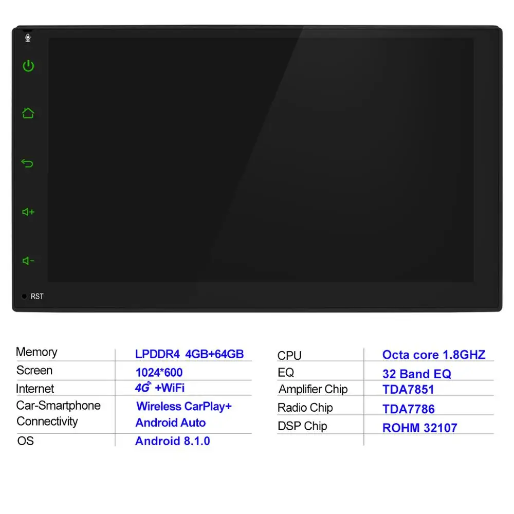 7 &quot2Din Универсальный Android автомобильный стерео радио GPS Carplay DSP SPDIF сабвуфер WiFi 4G SIM