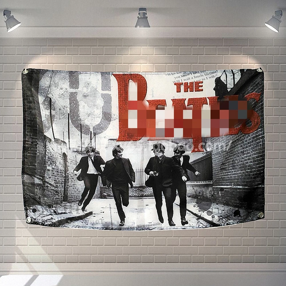 

High Quality Rock Theme Four Holes Flag & Banner Canvas Printing Wall Chart Band Logo Metal Music Posters Mural Wall Decor A1