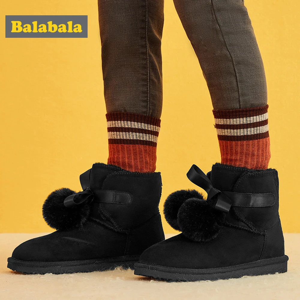 Balabala/ботинки для девочек; зимние ботинки; Новинка года; Сезон Зима; модные милые теплые ботинки из хлопка для больших детей