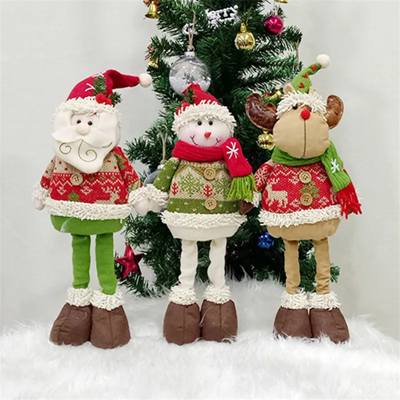 

New Santa Snowman Elk Reindeer Doll Christmas Decor Tree Hanging Sitting Standing Down Ornament Gift Christmas Decorations