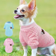 Теплые мягкие свитера для животных милая маленькая собачка свитера щенок зимняя одежда кошки пижамы пальто