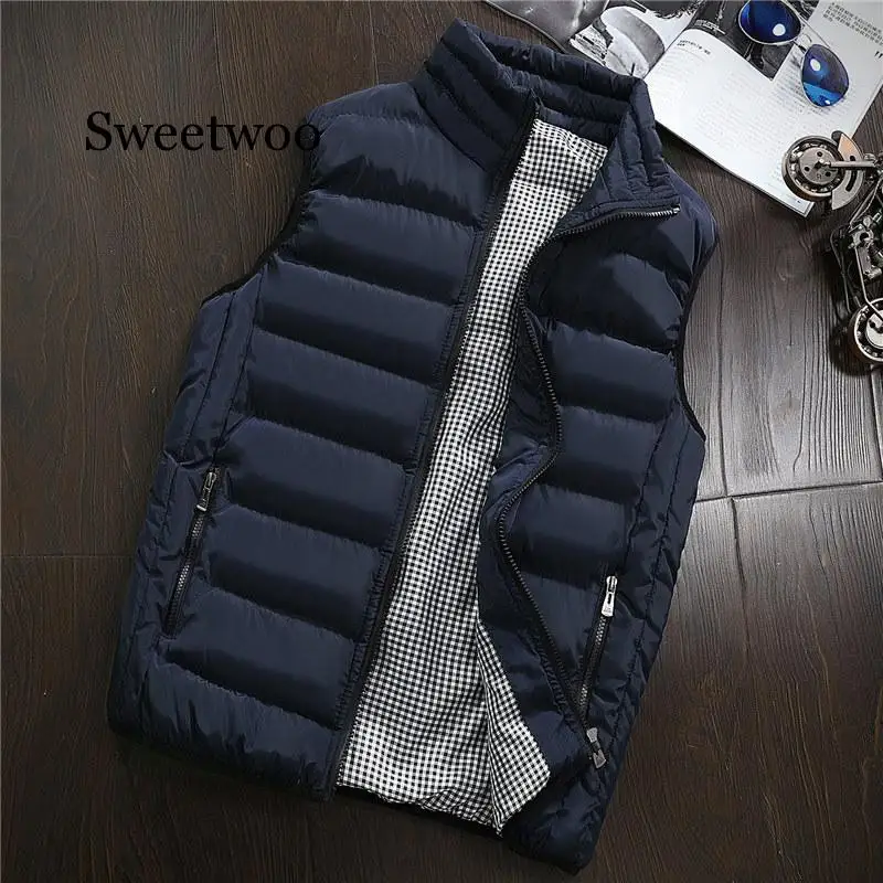

Spring Autumn Men New Stylish 2020 Vest Mens Plus Size 5XLWarm Sleeveless Jacket Men Winter Waistcoat Men's Vest Casual Coats