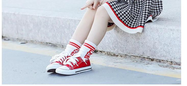 Claladoudou 13.5-18.5CM Kids Casual Shoes Red White Black Children Unisex Canvas Shoes Toddler Breathable Sports Shoes For Baby