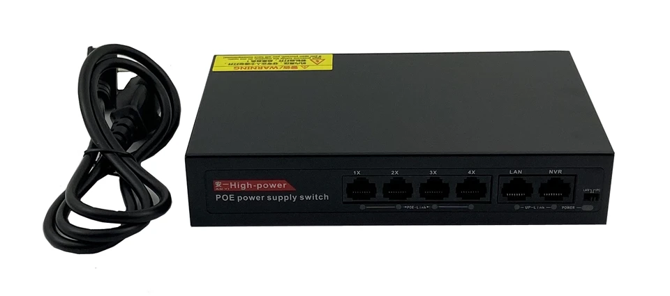6 Порты и разъёмы PoE сети выключатель 4CH PoE инжектор Мощность Over Ethernet 10/100 Мбит/с IEEE802.3af/at 1,2+/3,6-DC52V 100 Вт металлический корпус