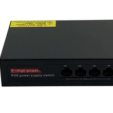 6 Порты и разъёмы PoE сети выключатель 4CH PoE инжектор Мощность Over Ethernet 10/100 Мбит/с IEEE802.3af/at 1,2+/3,6-DC52V 100 Вт металлический корпус
