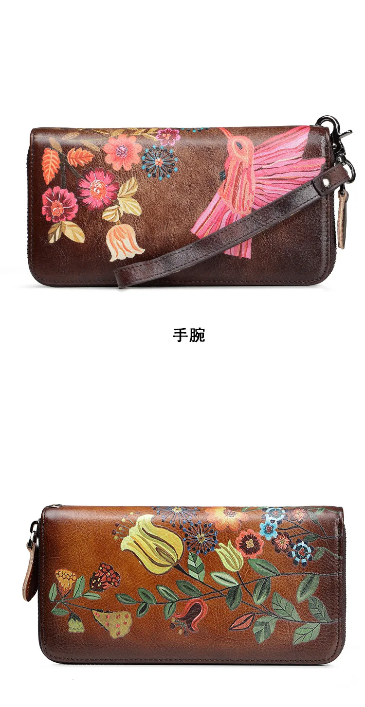 Authentic Leather Retro-layer Cowhide Wallet. Long-and-long, Men's and Women's Handbag, Multi-function Wallet, Leisure Wallet