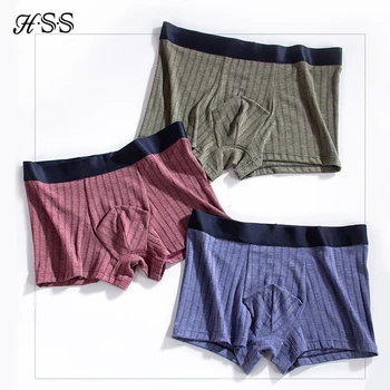 

HSS Brand 3pcs Men's Underwear Japanese Stripe Style Modal Fiber Men's short Homme Underpants Cool Breathable Big size 2XL 3XL