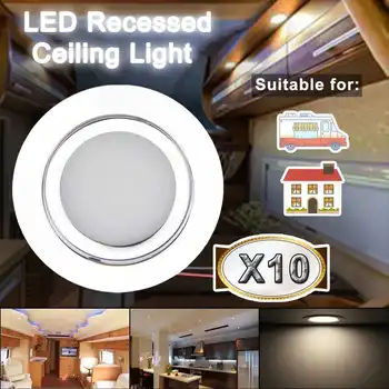 

10pcs 12V 70mm LED Recessed Ceiling Light for RV Cabinet Dimmable Warm White Dome Light Interior LED Lamp Motorhome Boat