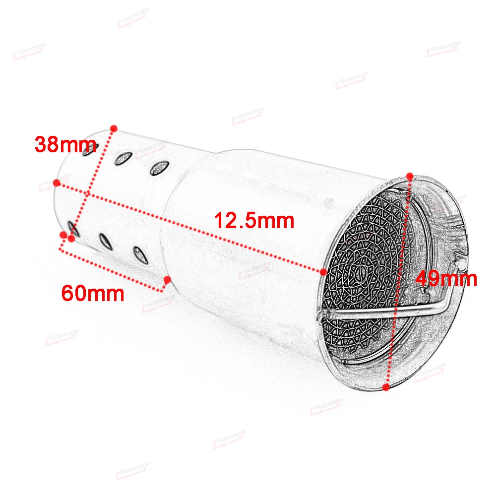 Катализатор мотоцикла из нержавеющей стали 51 мм Универсальный Подходит для HONDA KAWASAKI YAMAHA KTM DUCATI APRILLA BMW