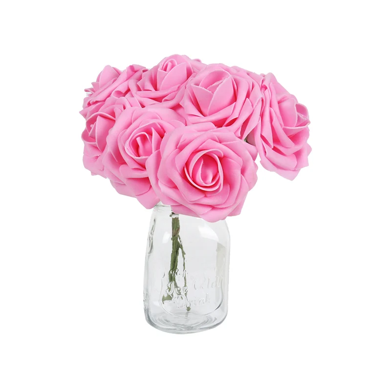 25 шт. Искусственные цветы розы из пены для свадебного украшения домашнего декора подарок на день Святого Валентина 7 см цветок 25,5 см букет невесты