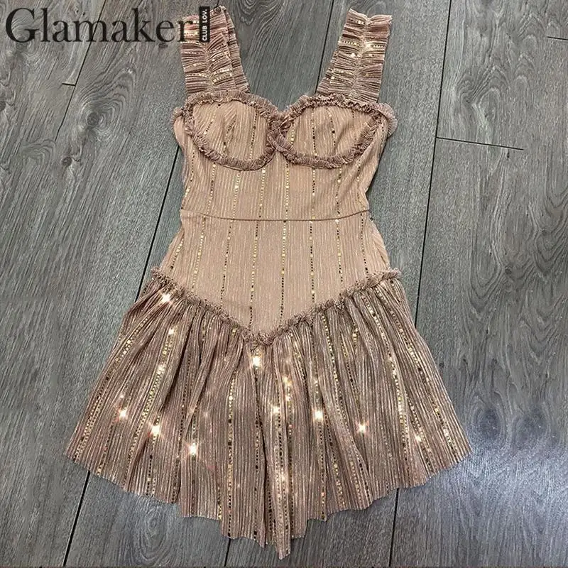 Glamaker, розовое, с открытой спиной, блестящее, Клубное, Золотое платье, сексуальное, черное, а-силуэт, вечерние, короткое платье, элегантное, с блестками, мини, Ночное платье для женщин, осень