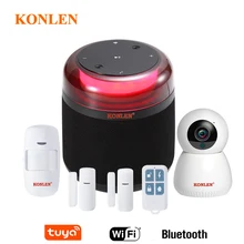 Tuya Smart wifi домашняя сигнализация Беспроводная Bluetooth динамик стерео музыка с охранной ip-камерой датчик для защиты дома