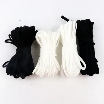 

3mm 5mmBlack White Mask Elastic Band Rubber Rope Ear Hanging Rope Round Adjustable Handmade Soft Elastic Sewing Mask Accessories