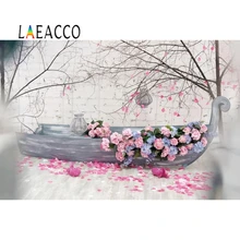 Laeacco Dream Ship White Brice Wall Flowers Baby New Born Birthday Party Backdrop Photophone Photo Backgrounds For Photo Studio Laeacco Dream Ship White Brice Wall Flowers Baby New Born Birthday Party Backdrop Photophone Photo Backgrounds For Photo Studio