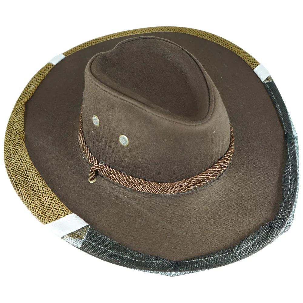 Beekeeping Protective Hat Beekeeper Cowboy Outdoor Anti Bee Insect Net Veil Cap Face Head Neck Wrap Ventilated Protector
