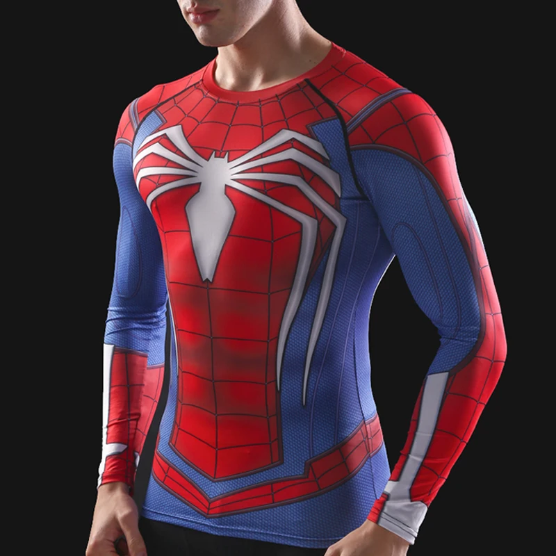 T-Shirt Da Uomo Con Stampa Spider Moda Abbigliamento Da Palestra Abbigliamento Sportivo Sportivo Running Uomo Rashguard T-Shirt Da Uomo T-Shirt Sporti