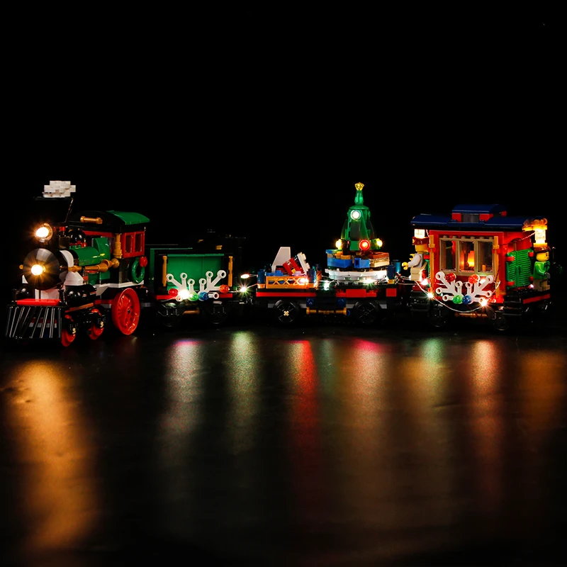 lego winter train lights