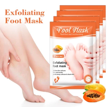 

Exfoliating Foot Mask Papaya Nurishing Tender Whitening Moisturizing Dead Skin Peeling Exfoliation Mask Pedicure Sock Feet Mask