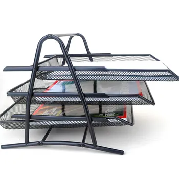 

High-quality metal home desktop information file storage rack office three-layer rack books magazine storage basket