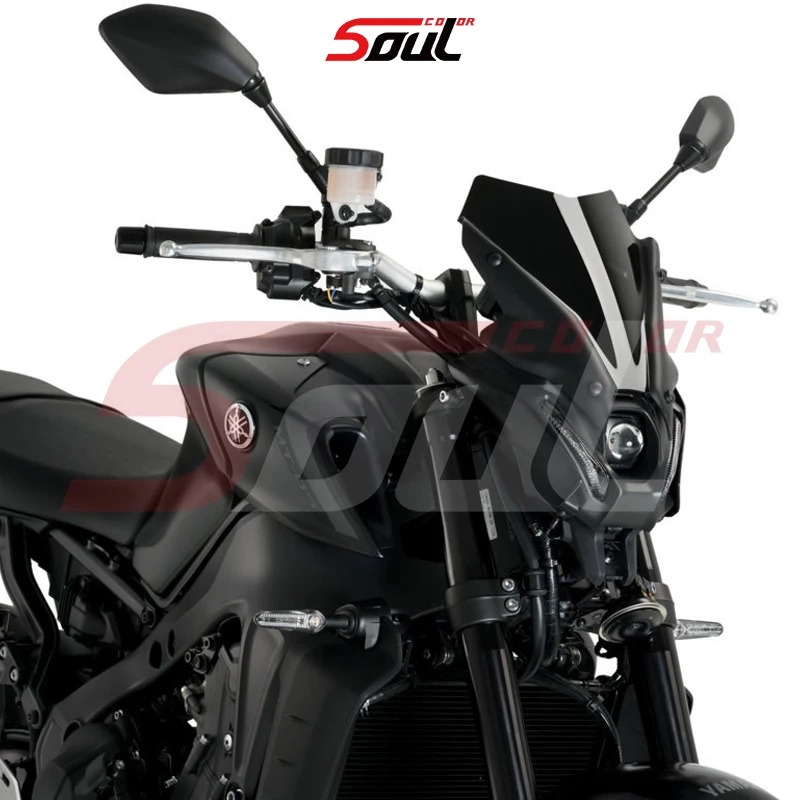motocicleta preto windscreen esporte windshield viseira se encaixa para yamaha