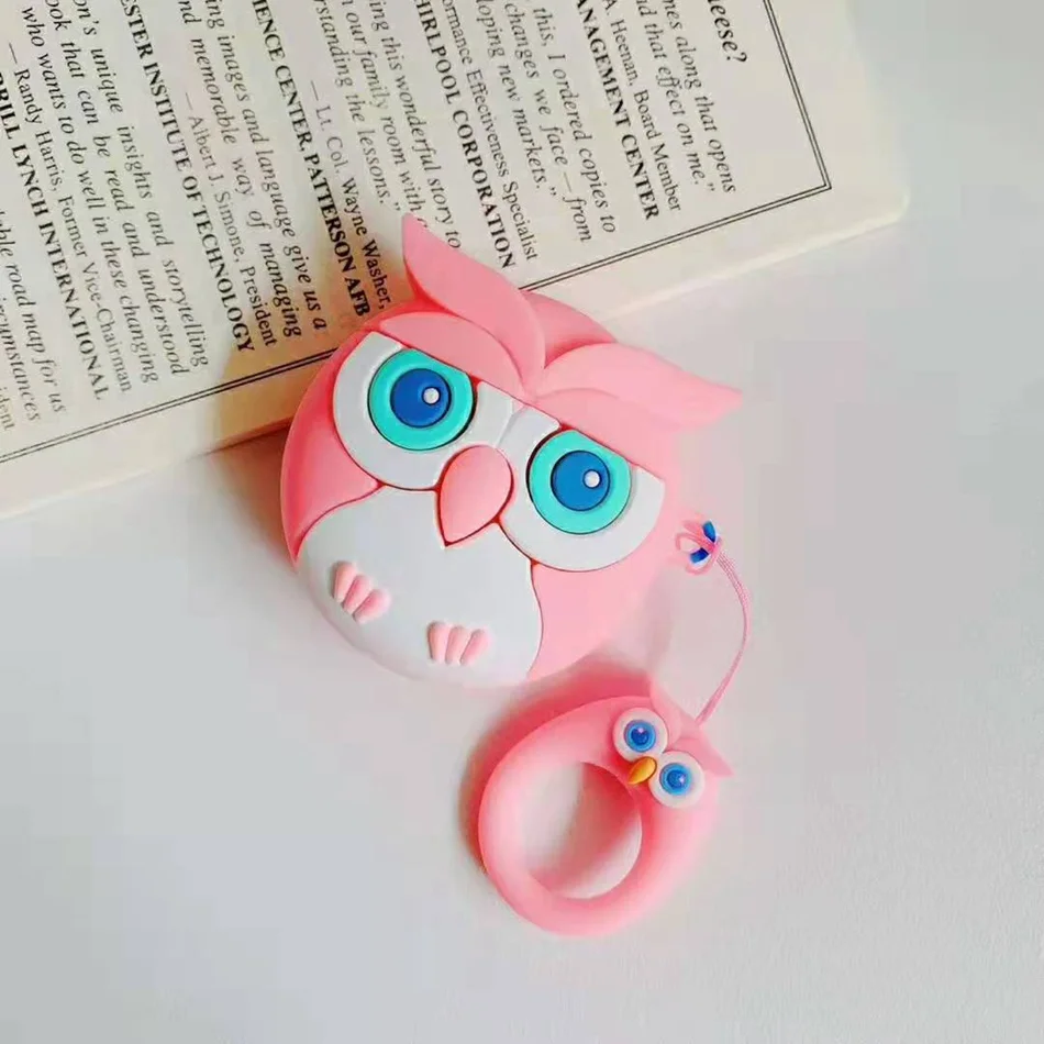 Для AirPods чехол милый мультфильм маленькие животные пара чехол Сова для Airpods 2/i10/i11TWS Защитная крышка с палец кольцо ремень