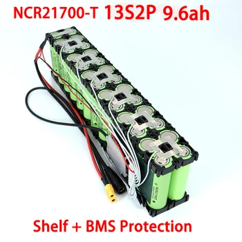 

21700 48V 9.6 AH NCR21700T 13S2P high power 750W electric bicycle battery 54.2 V 9600mAh lithium battery and 50A BMS