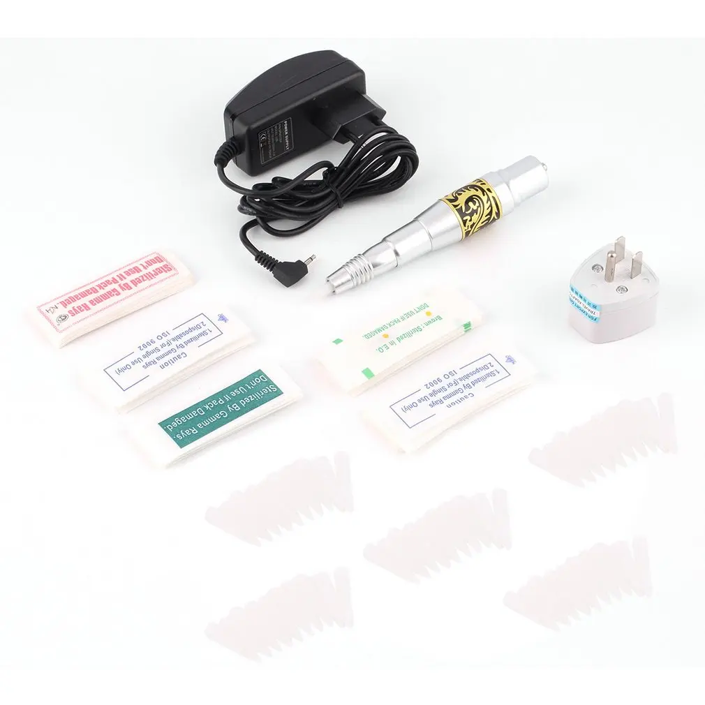 

2017 Fashion High Quality Permanent Makeup Tattoo Eyebrow Pen Machine 50 Needles Tips Power Supply Set US Plug White New Quality