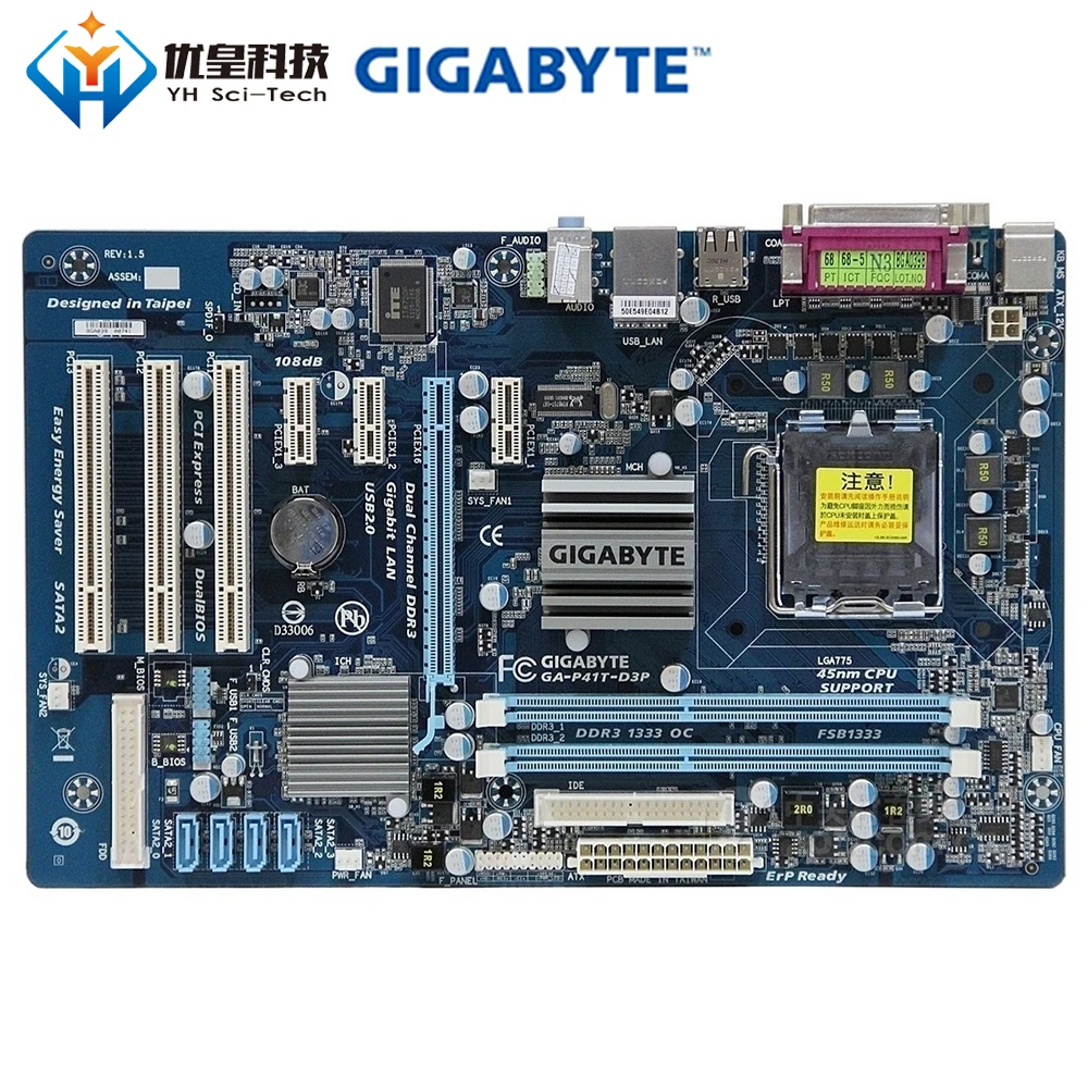 

Original Used Desktop Motherboard Gigabyte GA-P41T-D3P G41 LGA 775 Core 2 Extreme/Core 2 Quad/Core 2 Duo DDR3 4G ATX