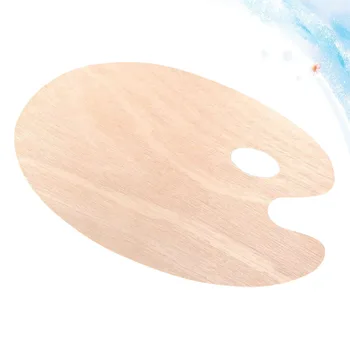 

1PC Art Painting Color Mixer Oval Color Mixing Board Oil Painting Acrylic Color Mixing Tray Wooden Paint Plate Portable Color Mi