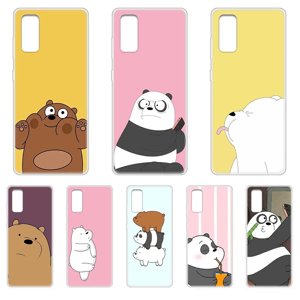 Прозрачный чехол we three lovely bear корпус для телефона SamSung Galaxy S 7 8 9 10 11 20 a 20e 50 51 70 71 Plus Edge