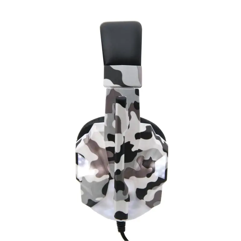 Head mounted Gaming Headset Microphone Wired Stereo Bass USB Headphones LED Light Computer PC Earphone for Xiaomi Huawei