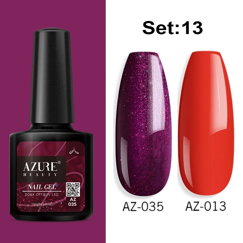 Azure beauty 2 шт./лот зеленый цвет серии УФ набор гель-лаков для ногтей длительный салонный лак для ногтей долговечный блестящий гель - Цвет: 13