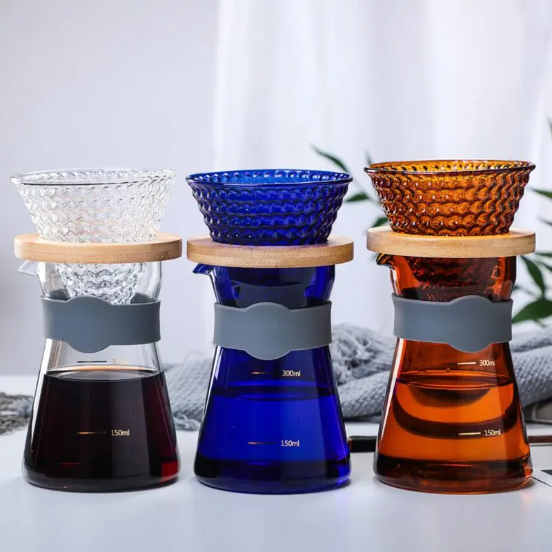 

Pour Over Coffee Maker Paperless Reusable Stainless Steel Filter and BPA-Free Glass Carafe Hand Coffee Dripper Brewer Pot