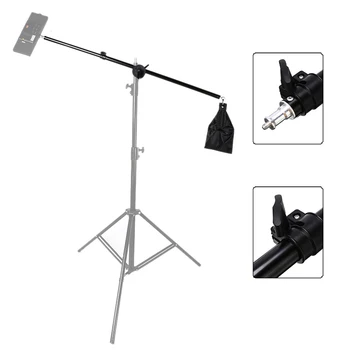 

Portable 74-135cm Photo Studio Overhead Boom Arm Light Stand Bracket for Softbox Light Photography Supplies with sandbag