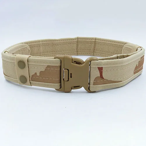 Desert camouflage Боевой холст Duty тактический спортивный ремень с пластиковой пряжкой армейский военный Регулируемый Открытый Крюк для вентилятора петля пояс - Цвет: Desert camouflage