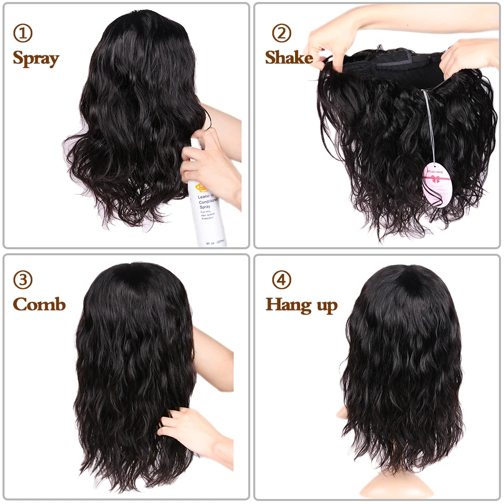 Wignee, натуральные волнистые человеческие волосы, парики с бесплатной челкой для женщин, Remy, бразильские мягкие волосы, 150%, высокая плотность, бесклеевые короткие человеческие волосы